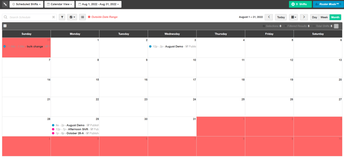 How do I view a custom date range of Shifts?